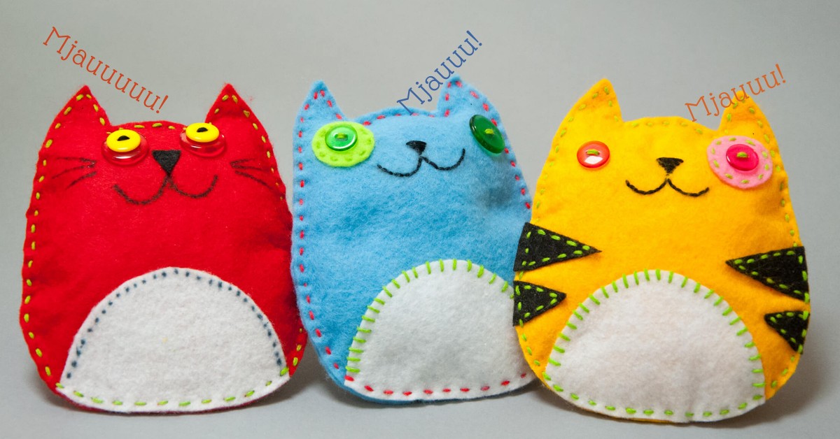 Sy fine, fargerike katter av filt – en morsom hobby!