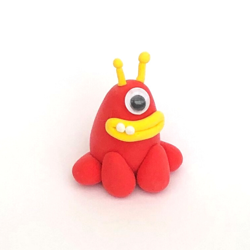 silk-clay-rotes-monster Tipps zum Basteln mit Silk Clay Basteln mit Knete