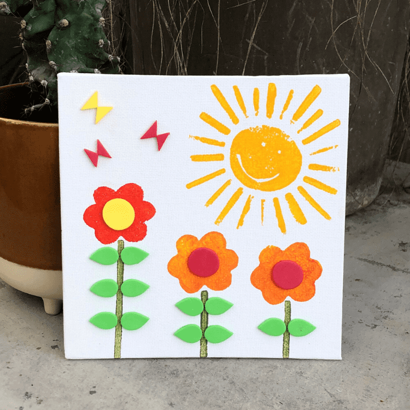 Lav billeder med dine egne stempler sol blomst