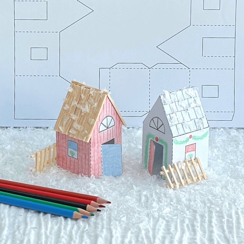 paint cardboard houses kids’ crafts