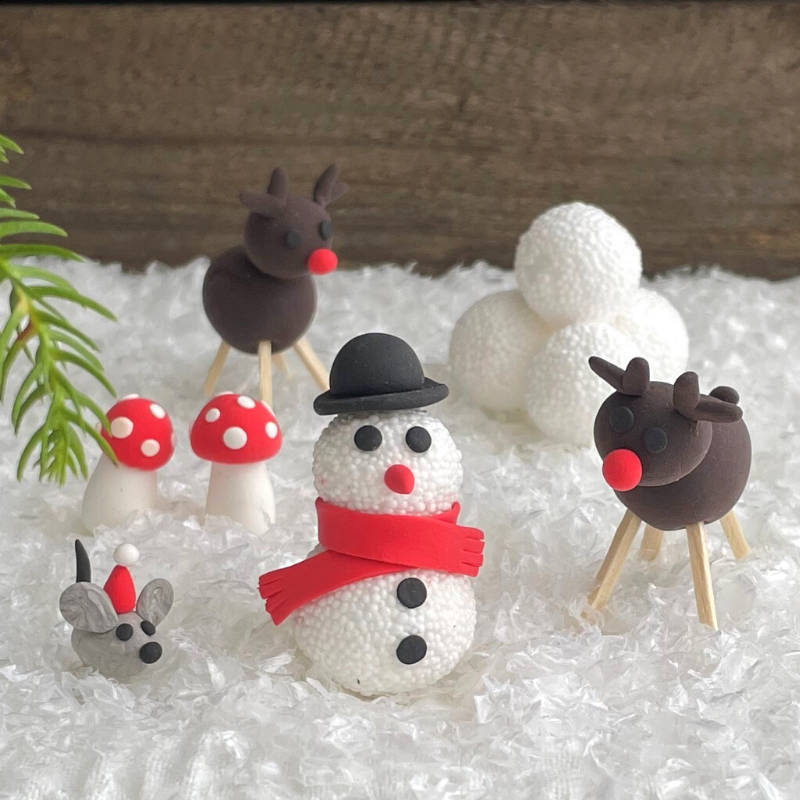 Christmas characters in Silk Clay kids’ crafts