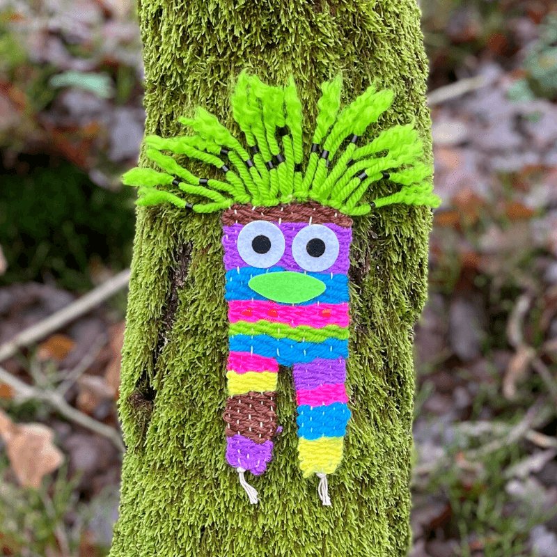 Weave a troll from yarn crafts for kids